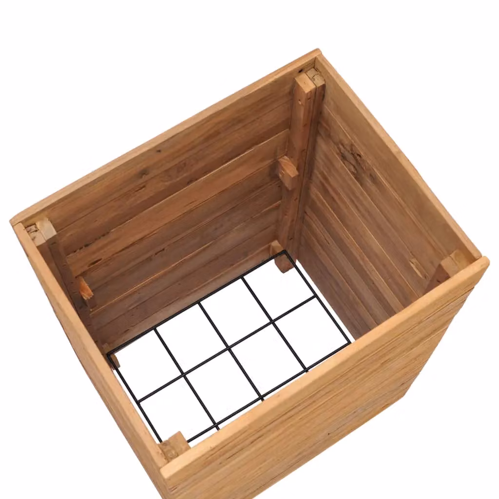 Berkfield Home Wooden Raised Bed in Brown with Teak and Steel, W/D/H: 50 x 40 x 72 cm – 2