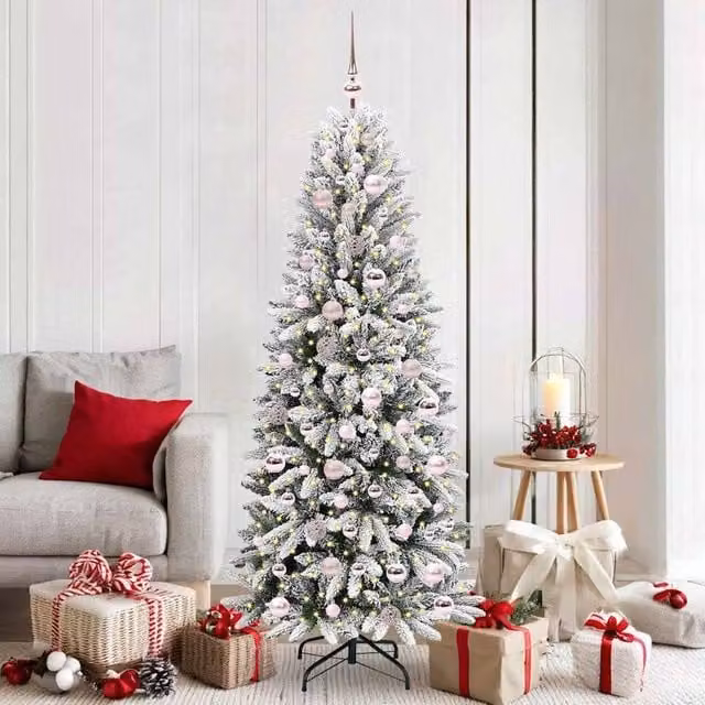 Berkfield Home Green Artificial Christmas Tree with 300 White LEDs, W/D/H: 73 x 73 x 180 cm