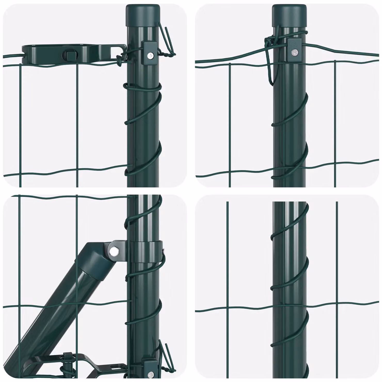 Berkfield Home Euro Fence with 13 Flanged Posts, 1 x 25 m, Galvanised Steel in Silver – 4