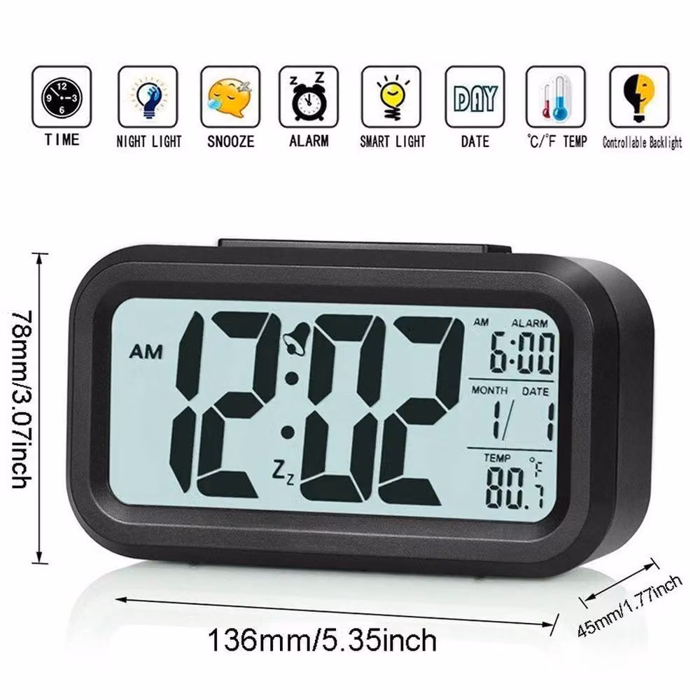 PAWNORA LED Snooze Alarm Clock Black – 2