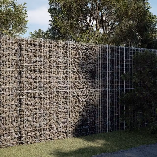 Berkfield Home Silver Galvanised Steel Gabion Basket with Cover W/D/H: 250 x 100 x 200 cm – 1