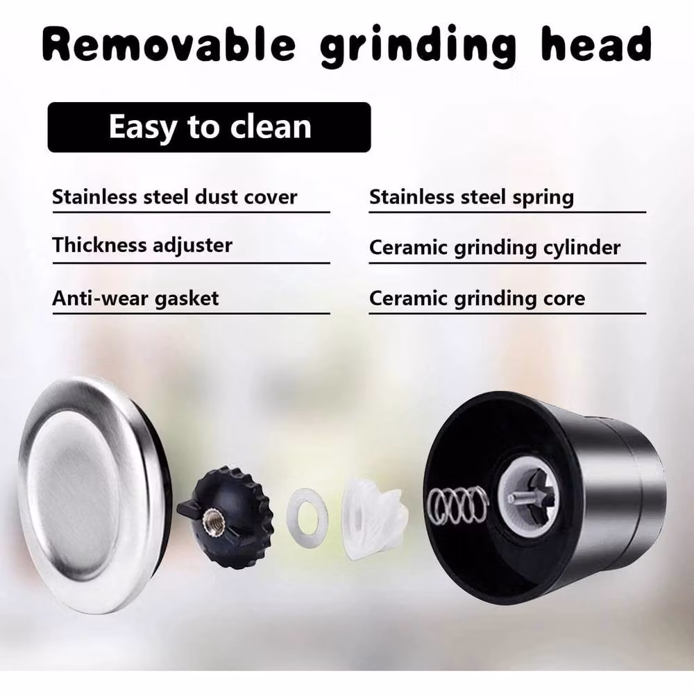 Havendro 2-Piece Manual Stainless Steel and Ceramic Salt and Pepper Grinder Set in Silver – 3