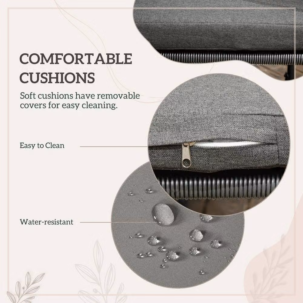 ERGOVEXA 4 Seater Rattan Cube Garden Furniture Set in Grey – 5
