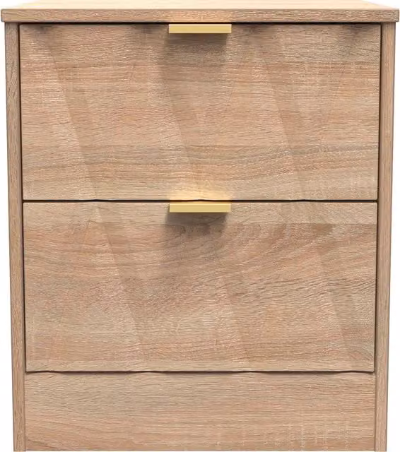 Ready Assembled 2 U Washington 2 Drawer Bedside Cabinet in Light Oak – 1