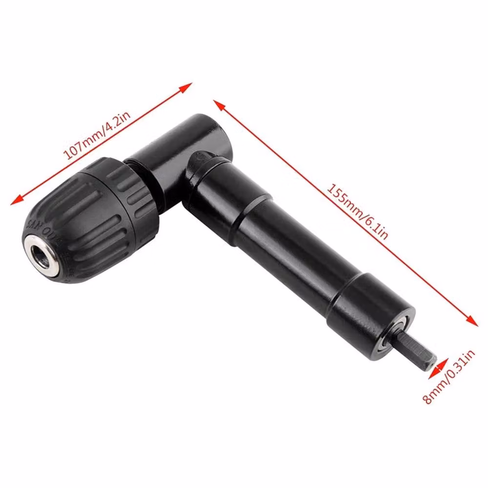Nordara Black Steel 90 Degree Angle Drill Attachment with 0.8-10mm Chuck Range – 2