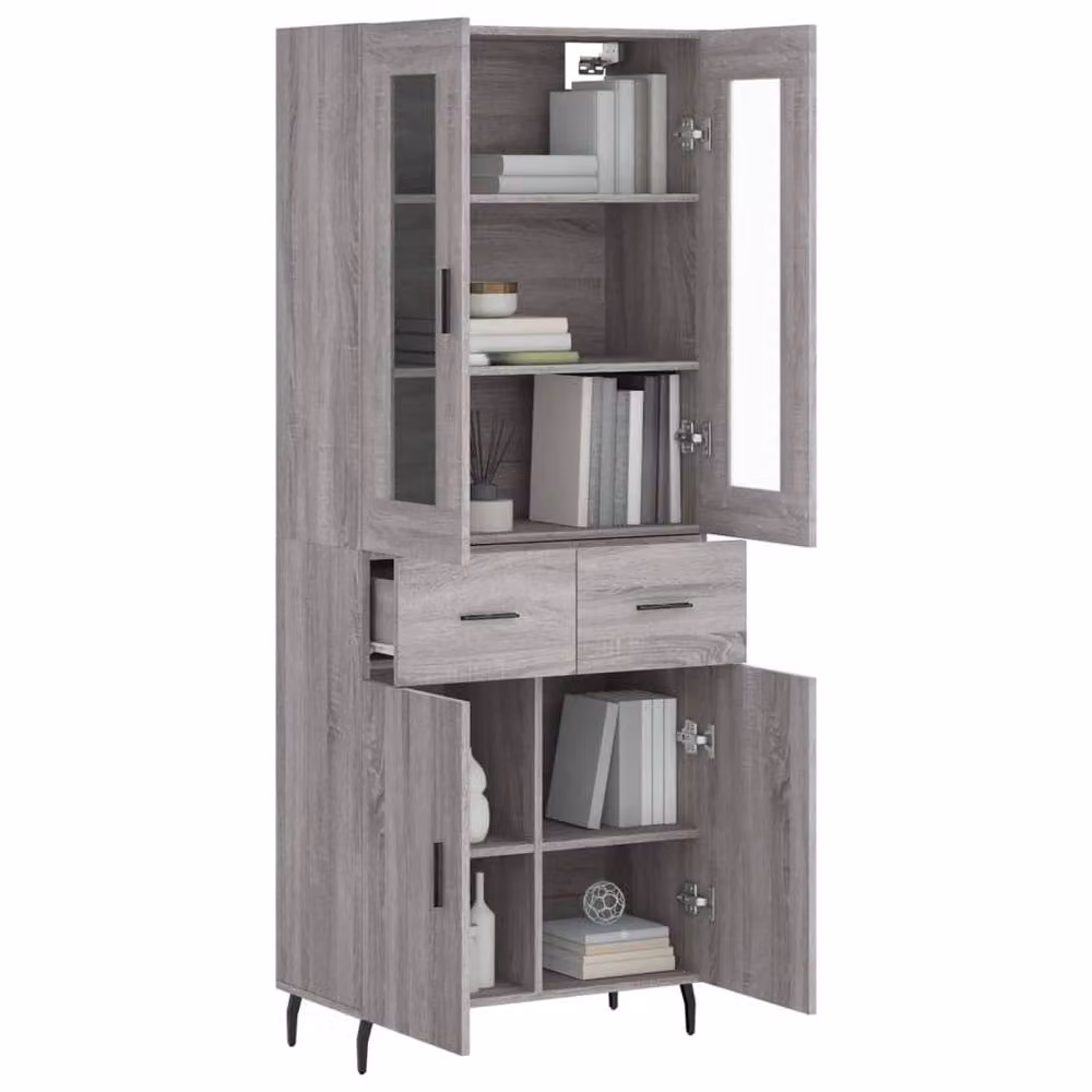 Berkfield Home Grey Sonoma Modern Highboard W/D/H: 69.5 x 34 x 180 cm – 3