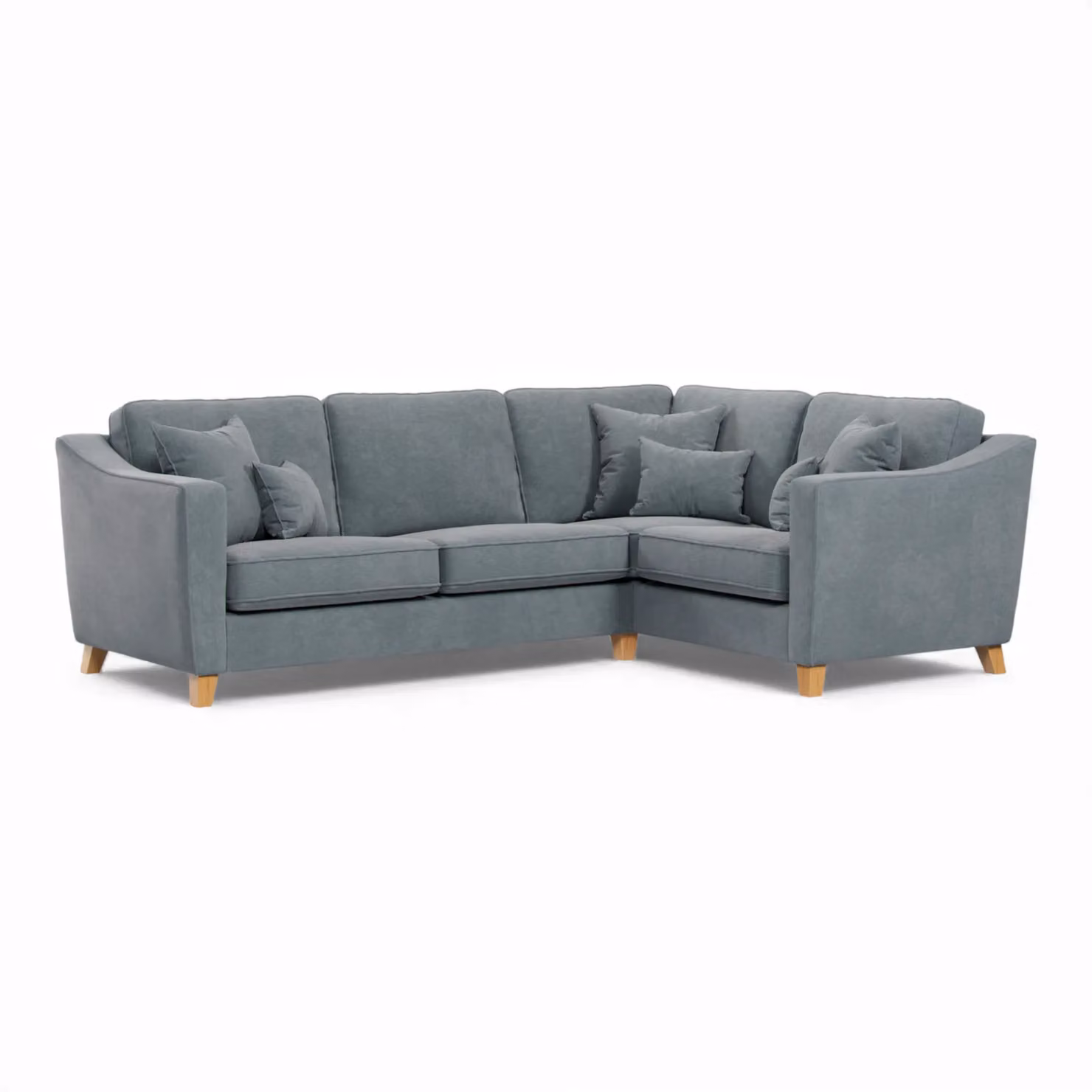 The Great Sofa Company Jackson Right Hand Facing Blue Chenille Fabric L-Shape Corner Sofa – 2