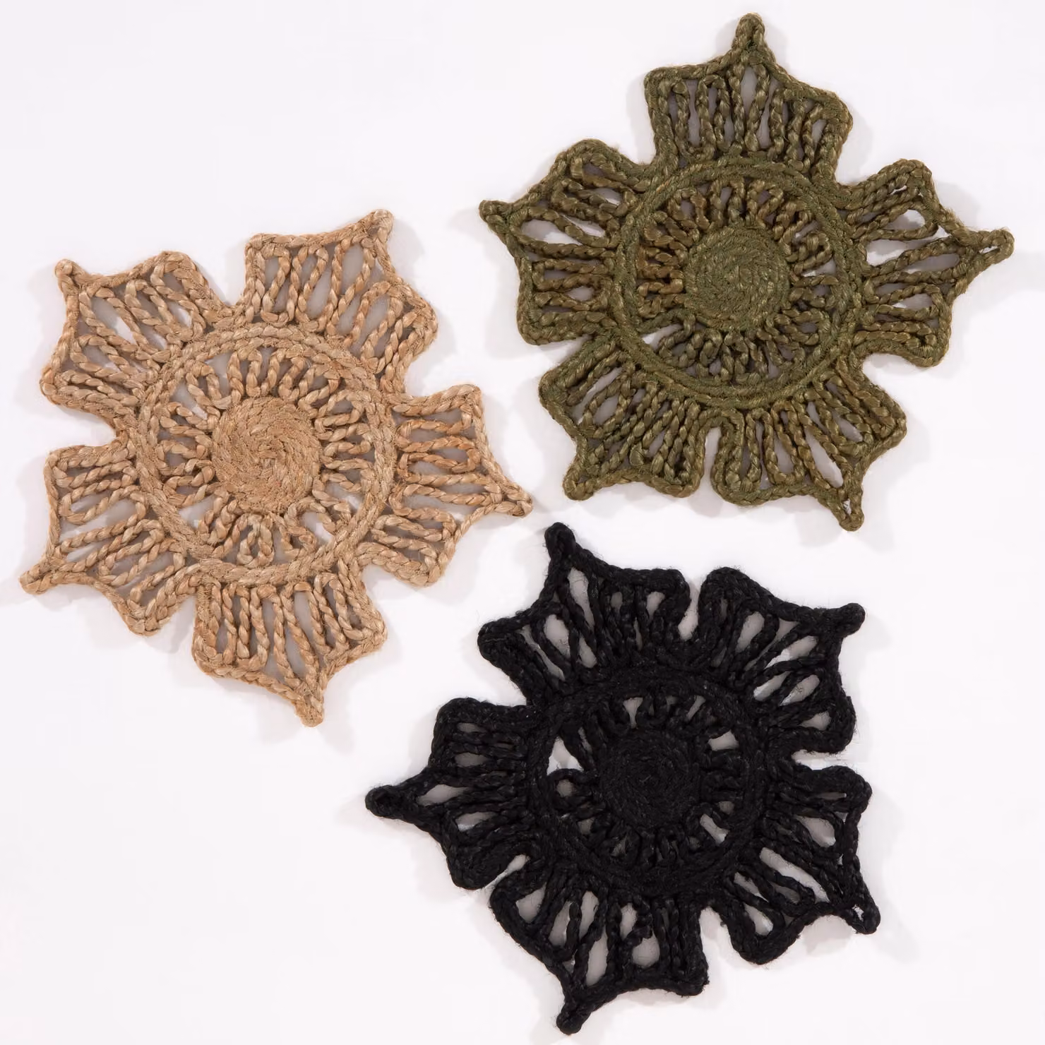 Esselle Severn Jute Floral Placemats, Black, Pack of 2 – 5
