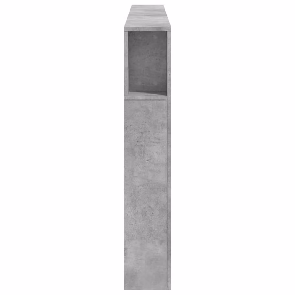 Berkfield Home LED Headboard in Concrete Grey, Engineered Wood, Width: 200 cm – 3