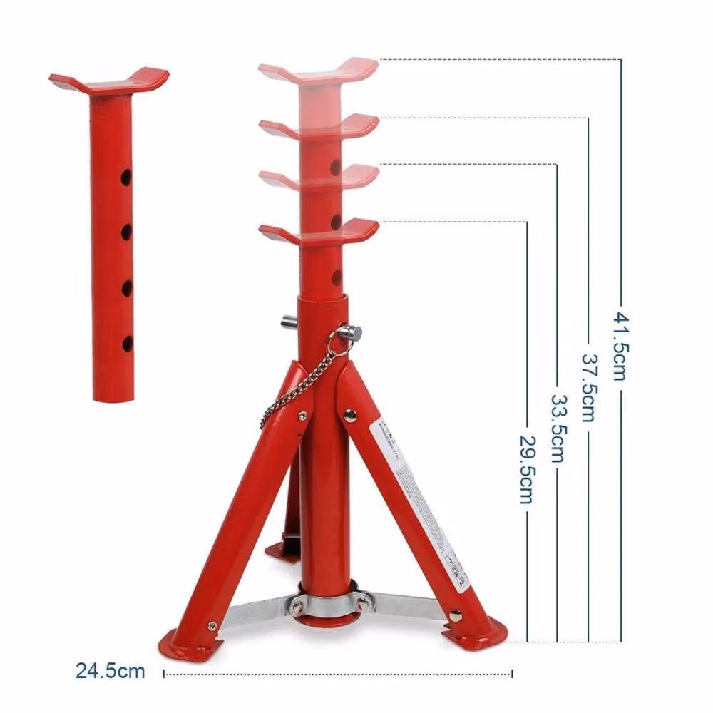 SPETLEK 3 Ton Heavy Duty Steel Axle Stand Ratchet Jack in Red, H: 100 cm, W: 40 cm – 2