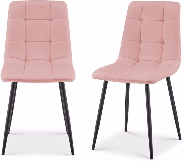 Bravich Zurich Embossed Velvet Dining Chair in Pink