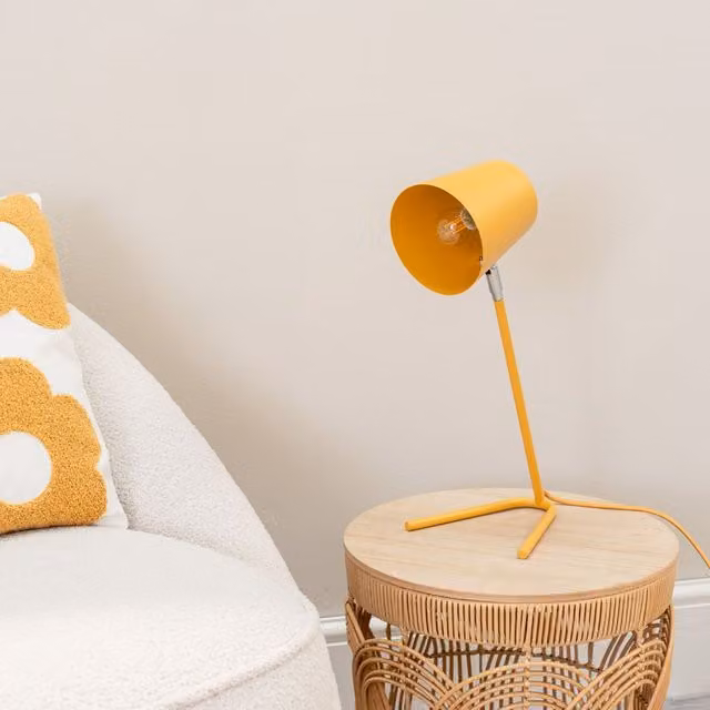 ValueLights Lark Metal Task Reading Desk Lamp with Dome Shade in Yellow
