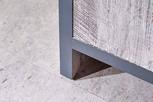 GFW Boston Industrial 2 Door TV Cabinet in Grey Wood Effect, W/D/H: 113.0 x 43.0 x 43.0 cm – 4