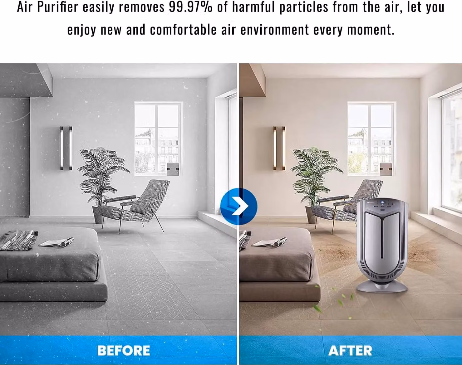 PureMate NaturoPure 7 in 1 Intelligent Air Purifier and Ioniser with True HEPA and Activated Carbon Filters in White and Grey – 4