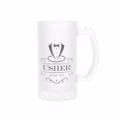 Purely Home Usher Stein Frosted Beer Glass in Black