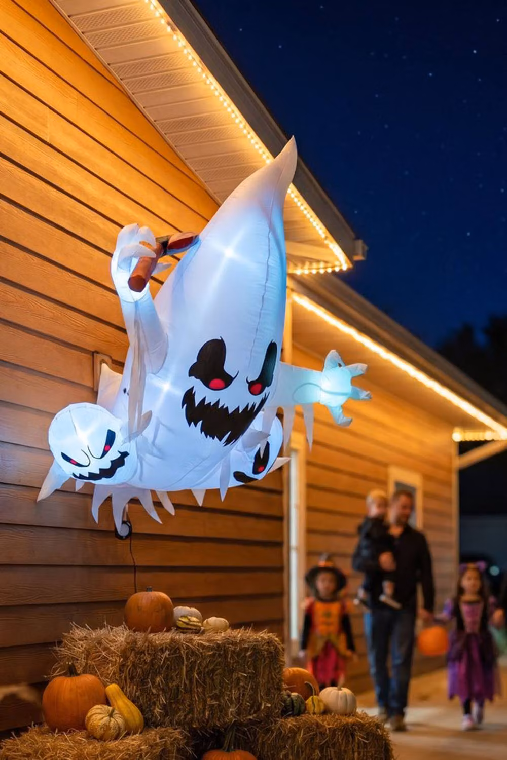 Living and Home White and Multicolour Inflatable Halloween Ghost Decoration, Height: 80 cm – 2
