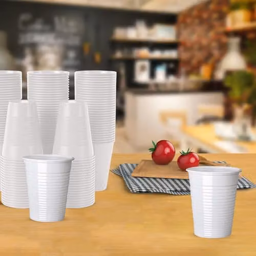 ECONX White Disposable Plastic Tumbler Cups, 200ml, 1000 Pack – 6