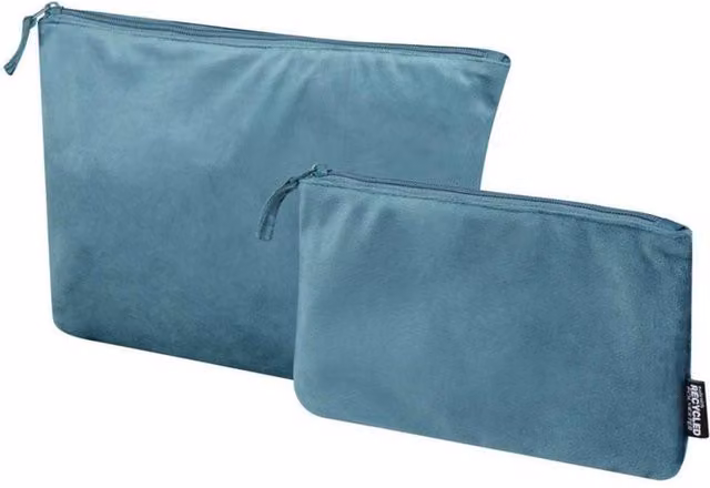 Floso Swift Velvet Toiletry Bag Pack of 2 in Blue