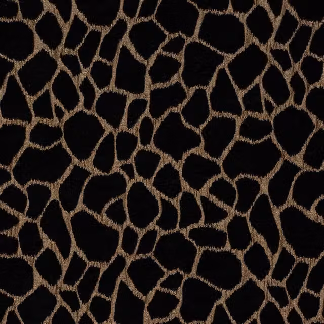 Terrys Kenya Fabric Panel in Bronze and Black with Chenille and Velvet Dotted Animal Pattern