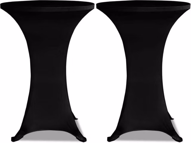 Berkfield Home Black Stretch Round Standing Table Covers, 2 Pack, Diameter: 70 cm – 1