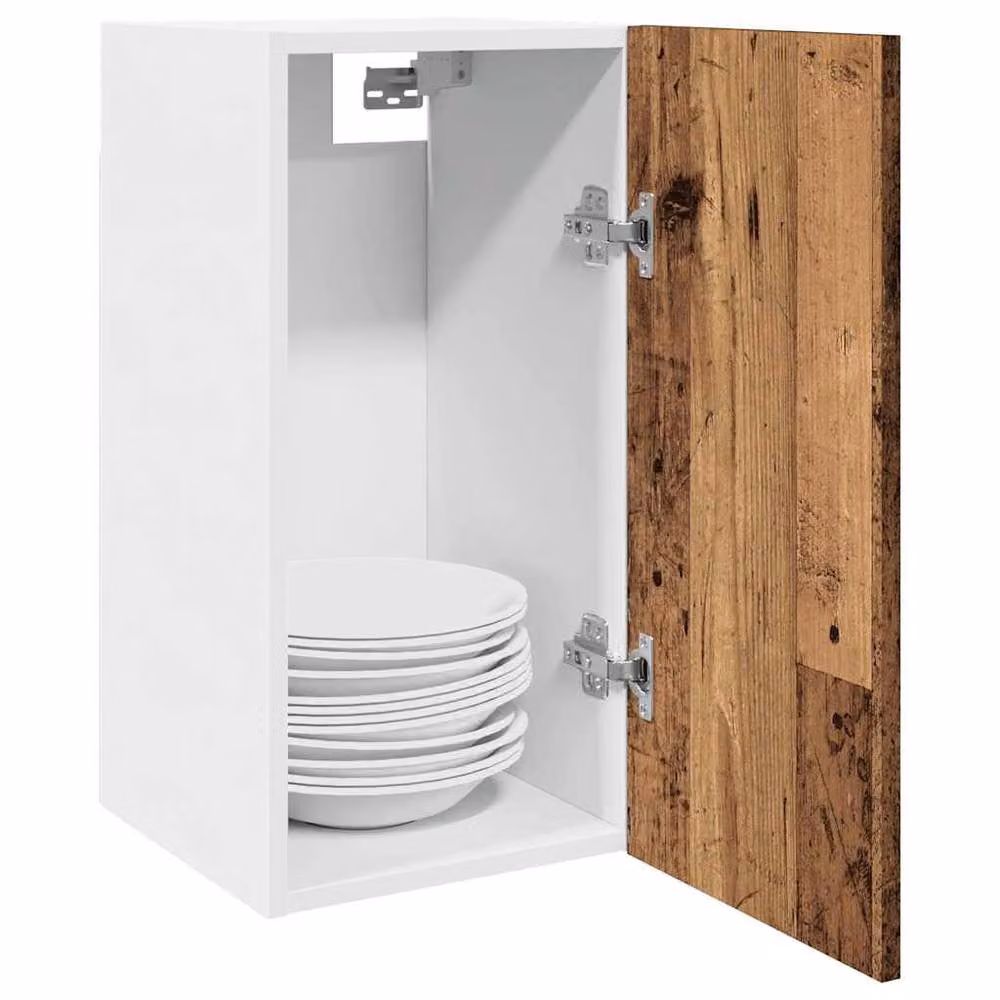 Berkfield Home Lyon Hanging Wall Cabinet in Brown Old Wood, W/D/H: 30 x 31 x 60 cm – 2