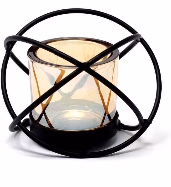 KDMK Centrepiece Iron Votive Candle Holder Single Ball in Black