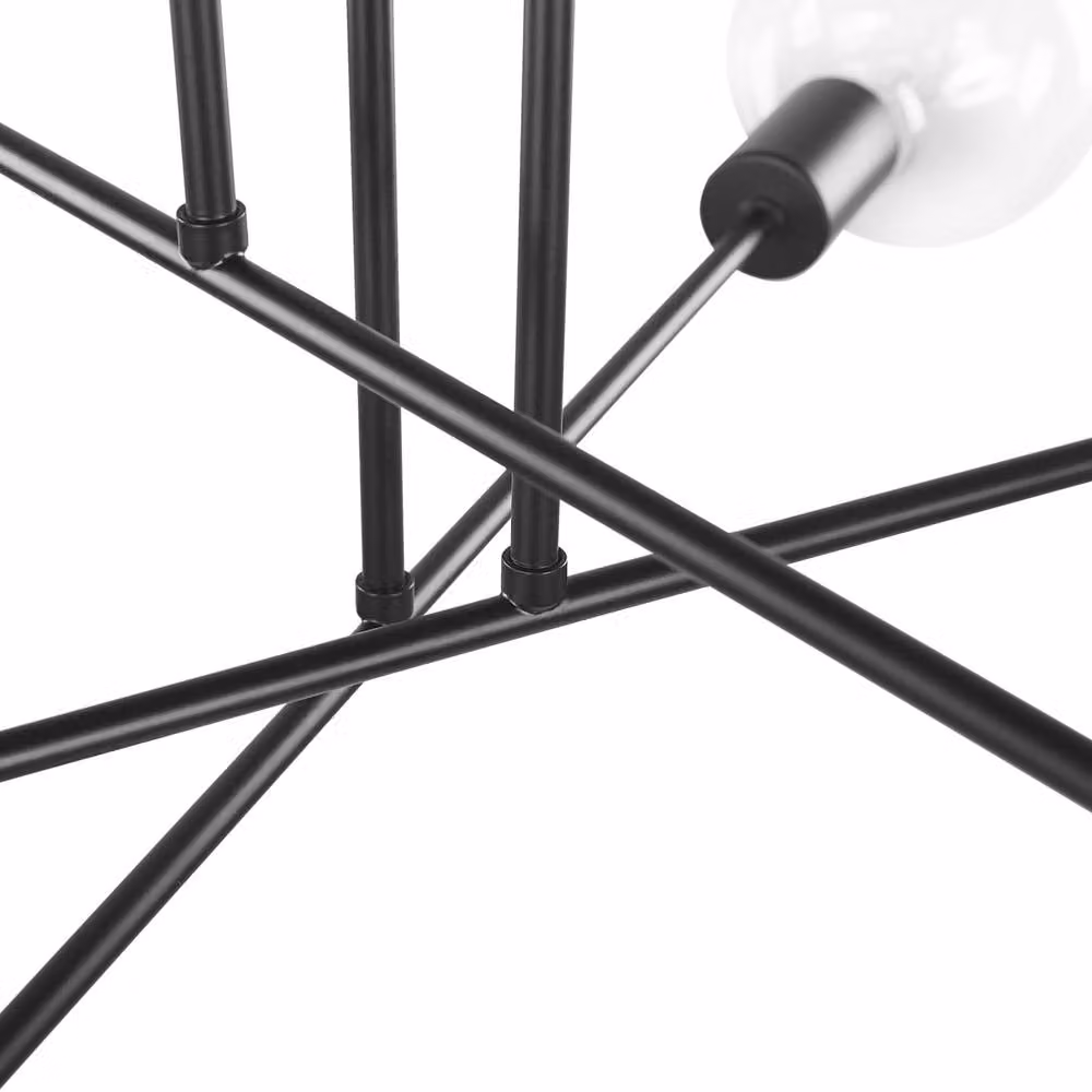 Wyld and Coco Industrial 6-Light Black Metal Ceiling Lamp, Diameter: 33 cm – 2