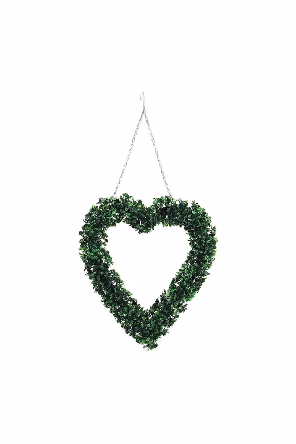 Living and Home Heart Shaped Artificial Boxwood Green Leaves Hanging Wreath – 2