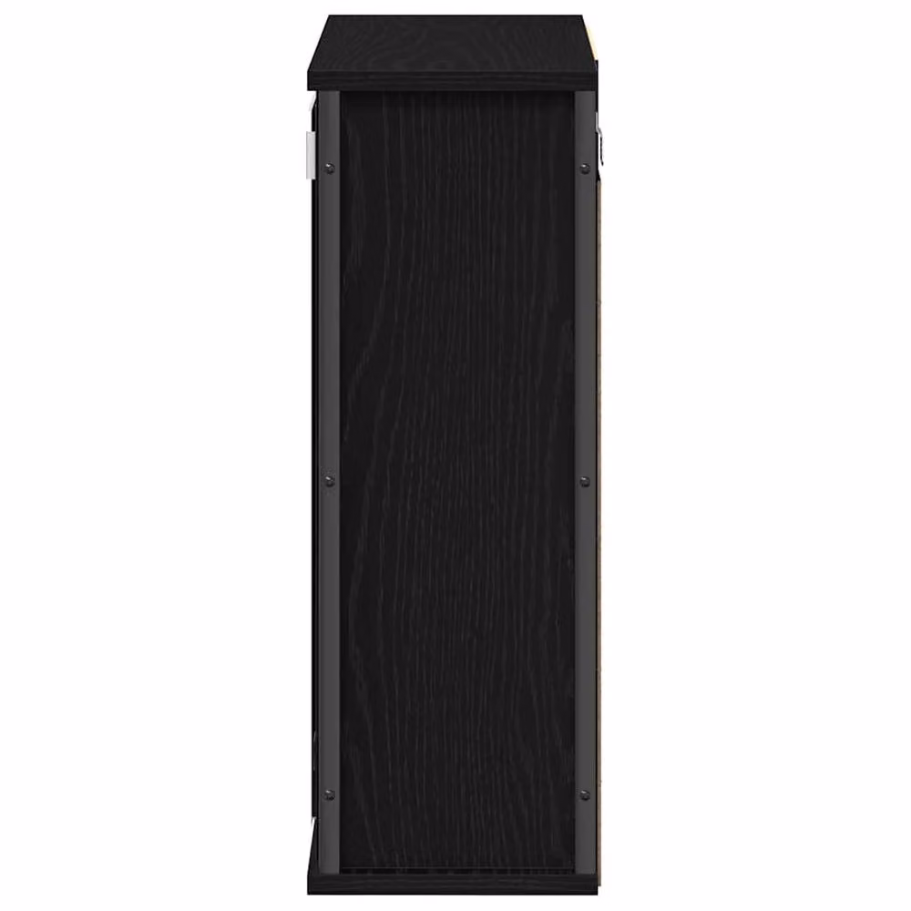 Berkfield Home Modern Black Oak Decorative Bathroom Wall Cabinet with Mirror and Internal Shelves, W/D/H: 50 x 21 x 60 cm – 5