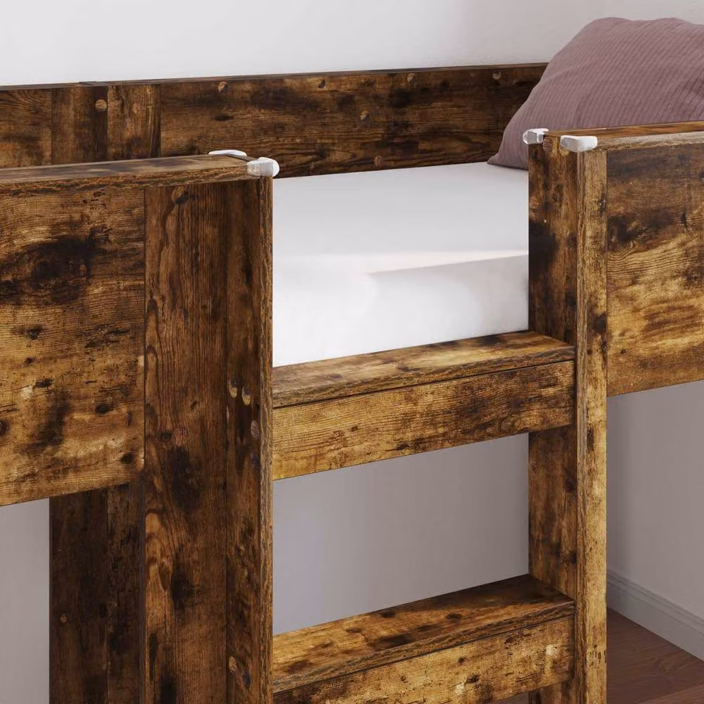 Berkfield Home Modern Bunk Bed for Kids in Smoked Oak Brown, W/D/H: 90 x 200 cm – 3