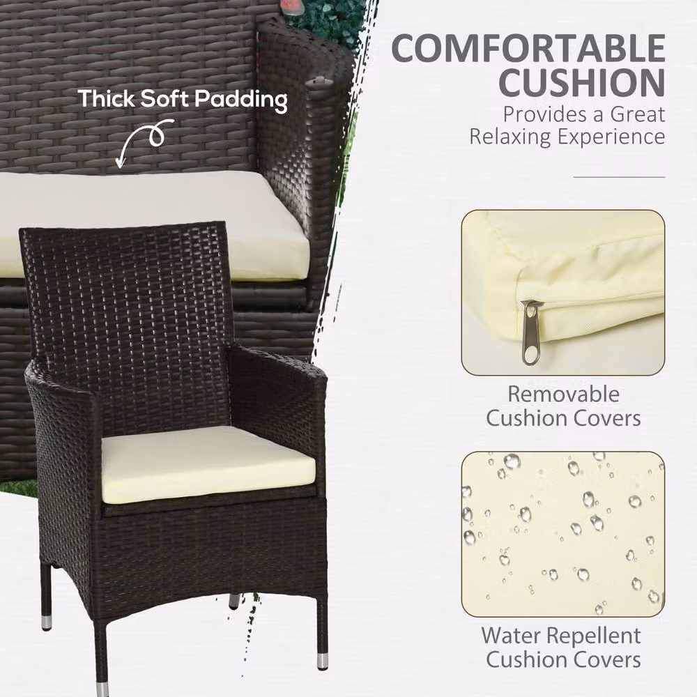 STILVORA Set of 2 Modern Brown Dining Chairs with Rattan and Metal Frame – 6