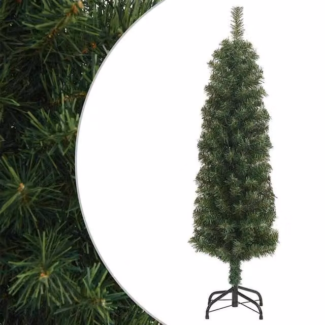 Berkfield Home Slim Artificial Christmas Tree in Green, Height: 150 cm