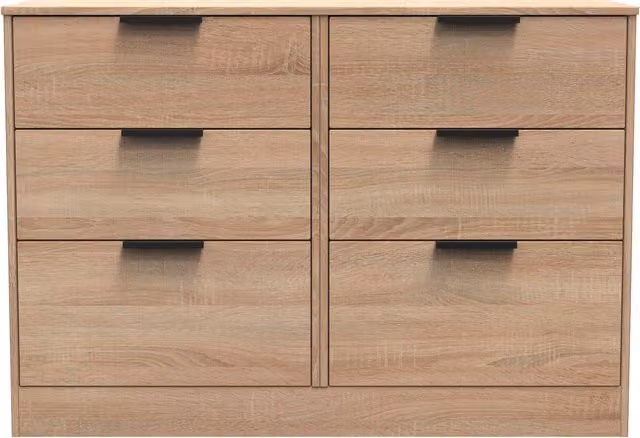 Ready Assembled 2 U Denver 6 Drawer Wide Chest in Light Oak – 1