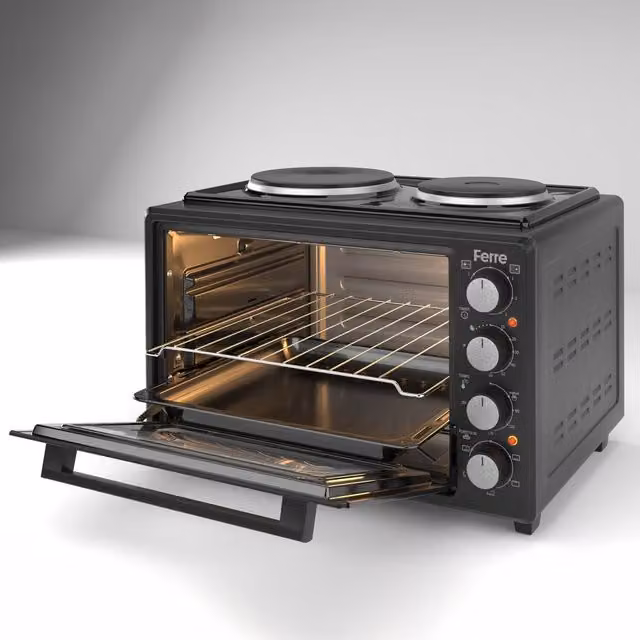 Ferre 35L Turbo Mini Oven with 2 Plate and Grill, Black