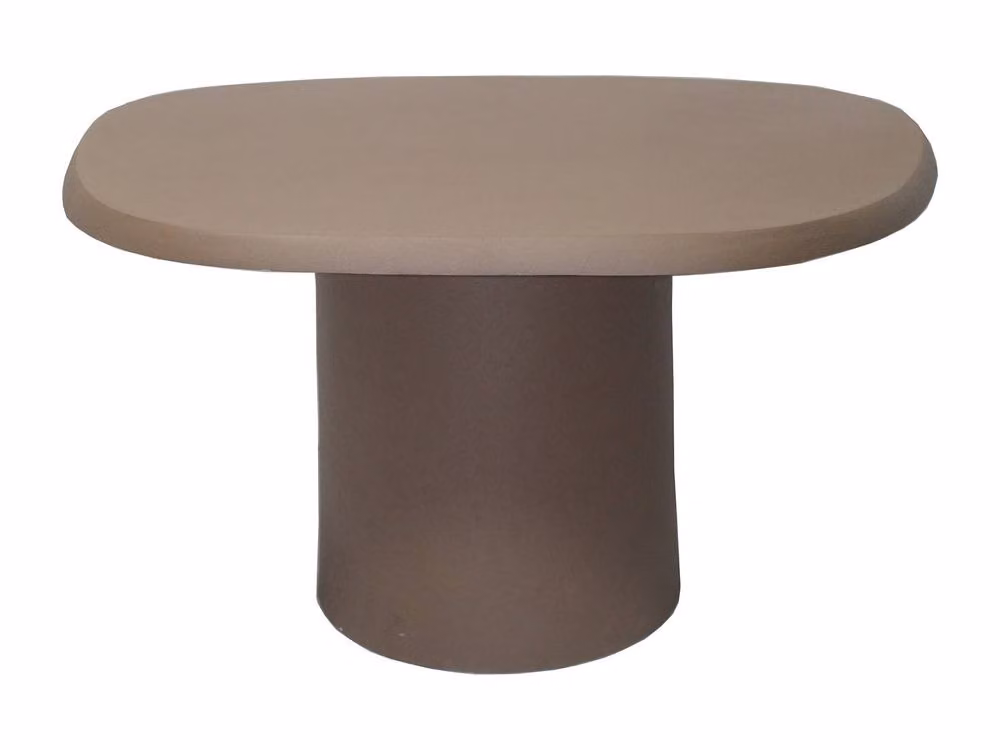 Vente-unique ZINARA Metal Coffee Table in Taupe Brown – 2