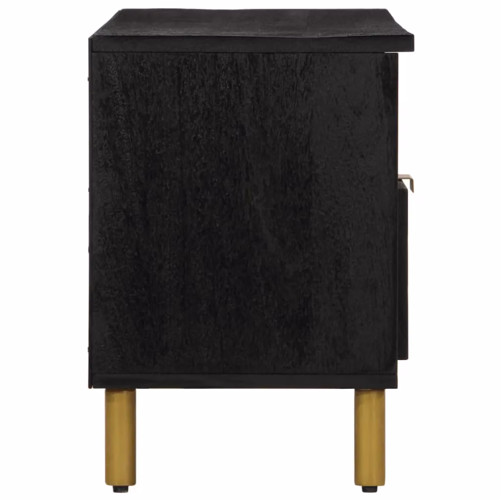 Berkfield Home Industrial TV Cabinet in Black Matt MDF and Metal, W/D/H: 100 x 33 x 46 cm – 3