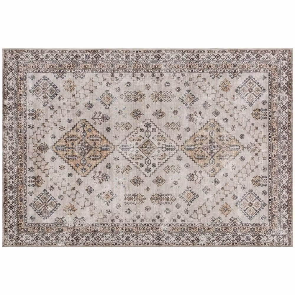 Wyld Haus Kefado Beige Vintage Style Washable Rectangular Rug W: 170 cm, D: 120 cm – 2