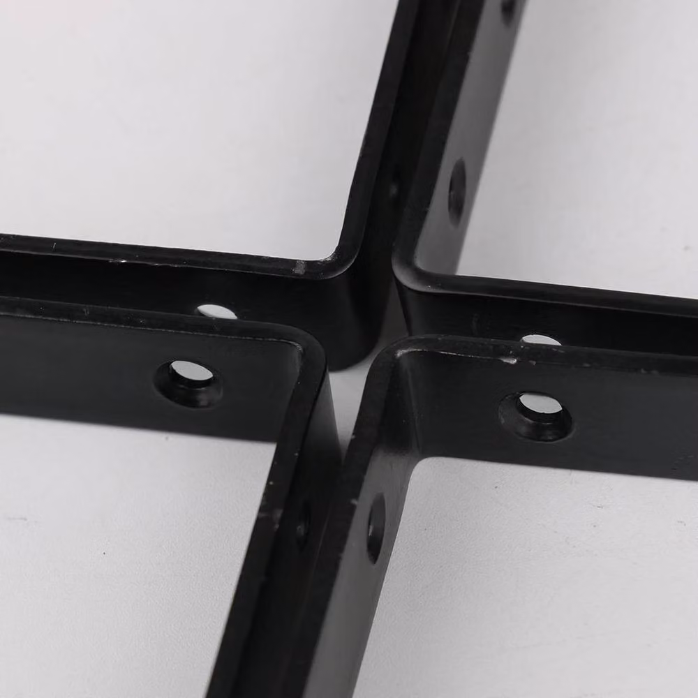 FLAVORA 4-Piece Heavy Duty Cast Iron Shelf Bracket Supports in Black – 2