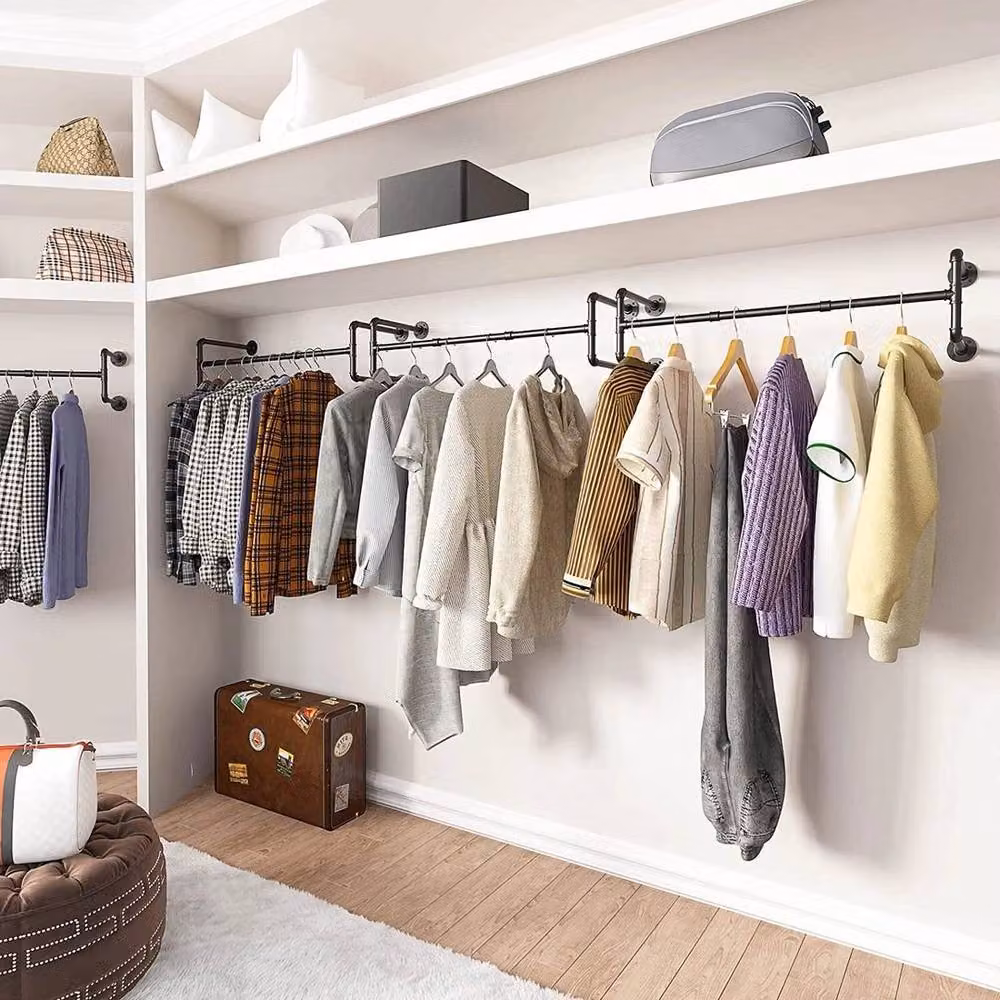 Kelvenix Industrial Metal Clothes Rail in Matt Black – 4