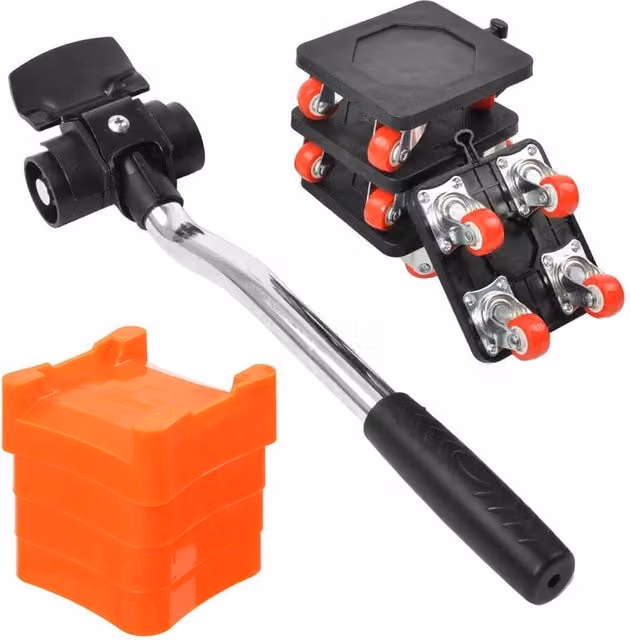 KORVIXA Furniture Moving Wheels Set with 880lb Lifter and Mover Tool Kit, Orange – 1