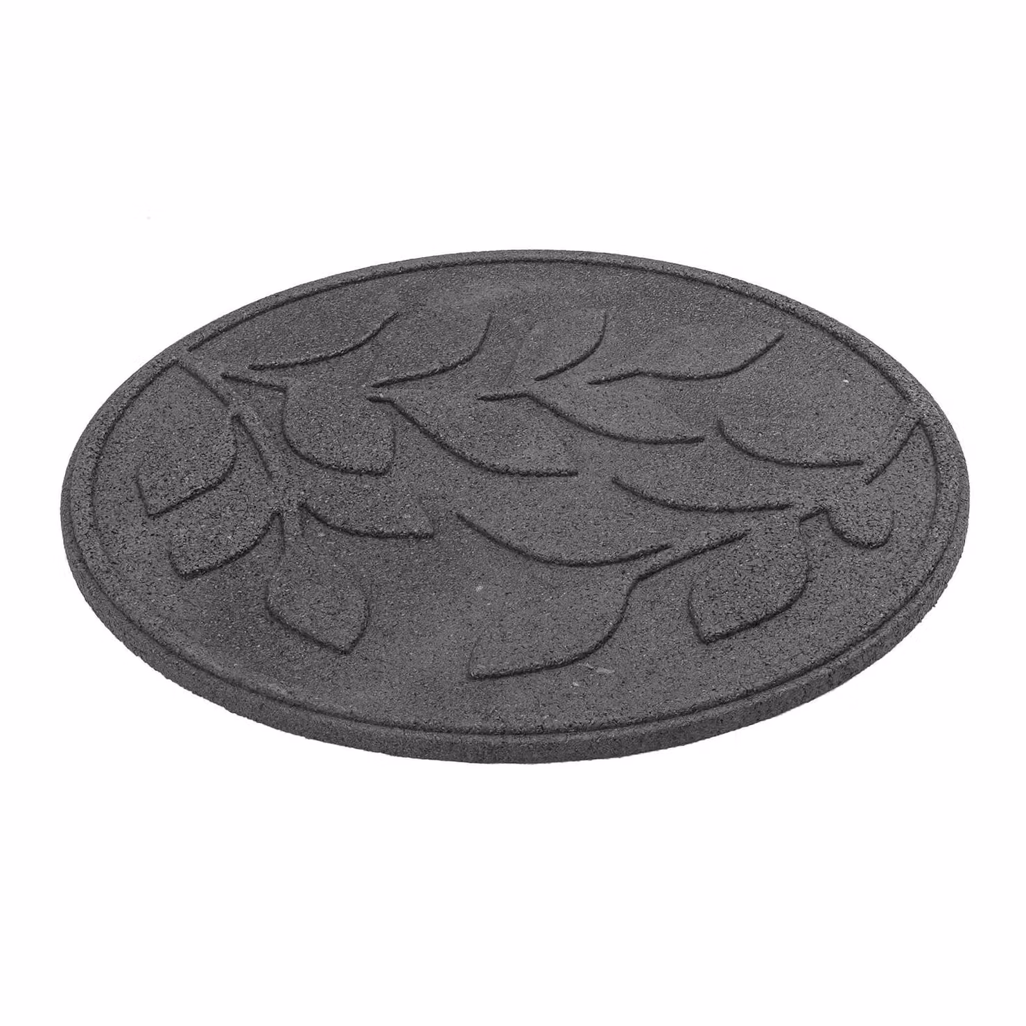 Nicoman Reversible Leaf Design Garden Stepping Stones in Grey, Set of 2, Diameter: 46 cm – 2