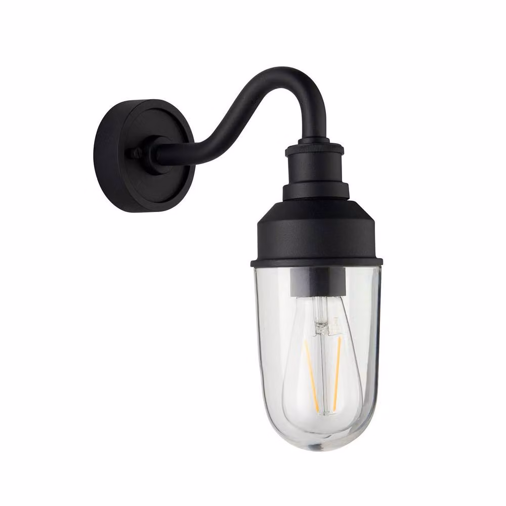 Netlighting Monza Outdoor Wall Lantern in Matt Black with Clear Glass – 3
