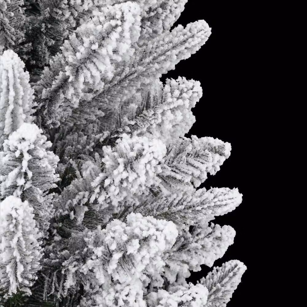 Berkfield Home Beautiful Artificial Flocked Snow Christmas Tree in White, Height: 120 cm – 5