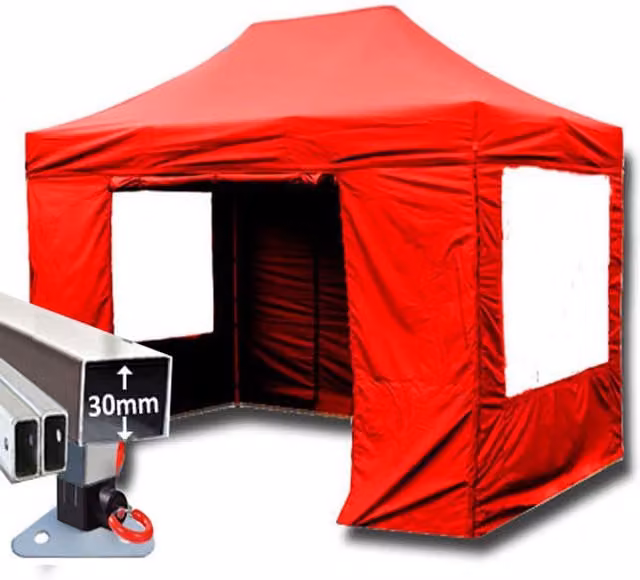 Trader Max 30 Instant Pop Up Gazebo in Red, 3 x 4.5m