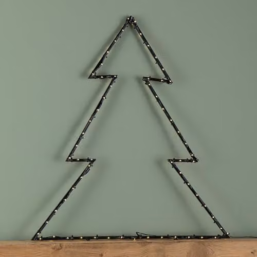 Samuel ALEXANDER Black Metal Dewdrop Christmas Tree with Warm White LEDs, H: 80 cm, W: 73 cm – 2