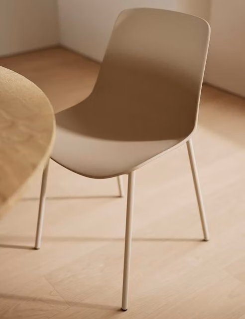 M&S Set of 2 Zoe Modern Dining Chairs in Beige