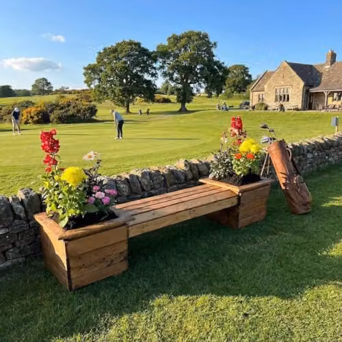 Charles Taylor Knights Double Planter Bench in Brown, W135 x D47.5 x H40 cm – 1