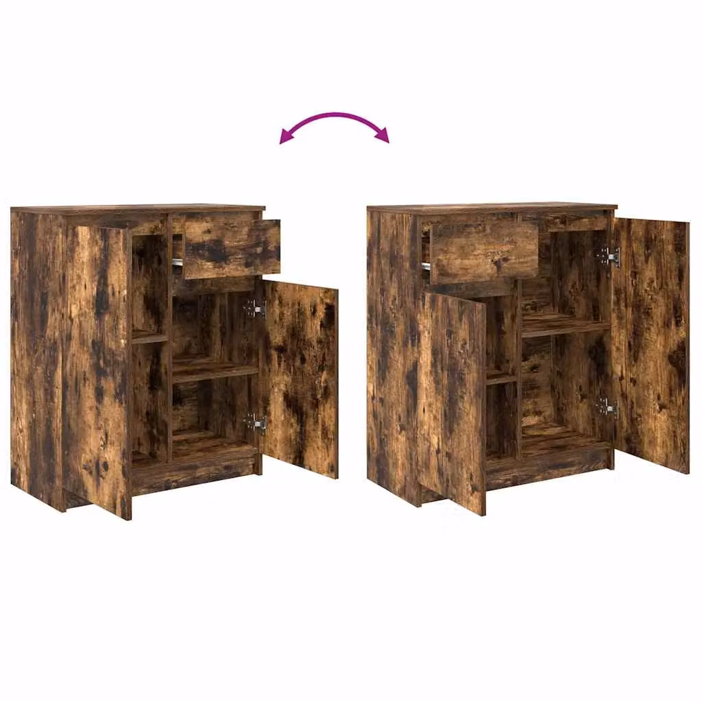 Berkfield Home Smoked Oak Sideboard with Drawer in Brown, W/D/H: 71 x 35 x 84 cm – 6