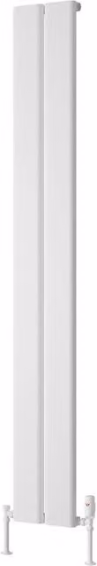 Bathroom Kingdom Caldaro White Designer Flat Panel Vertical Aluminium Radiator H: 180 x W: 24.5 cm
