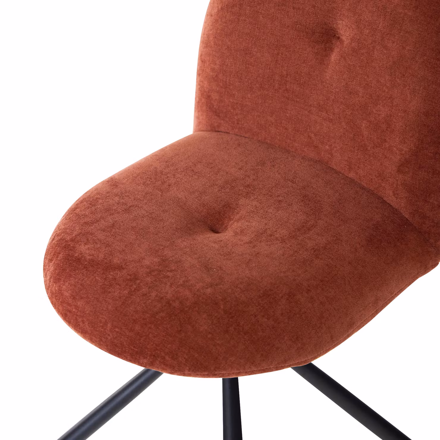 Nordlys Set of 2 Red Velvet and Metal Rotating Dining Room Chairs – 5